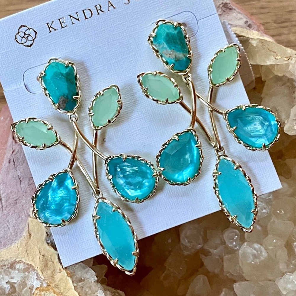 🌺🎉HP🎉🌺 NWT Kendra Scott Gwyneth Gold Statement Earrings - Picture 8 of 12